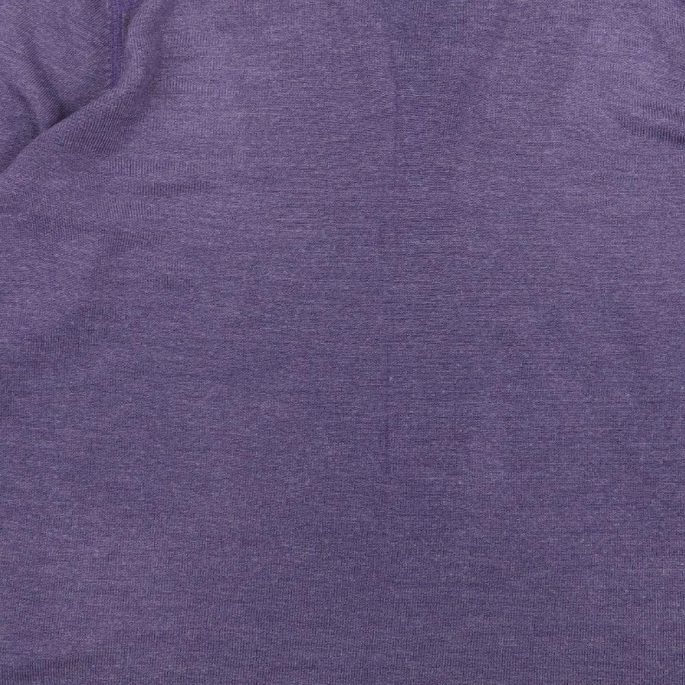 Brand and care label for Red Herring men’s purple jumper, size L