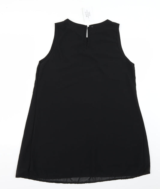 Preworn Womens Black Tank Dress Size 12
