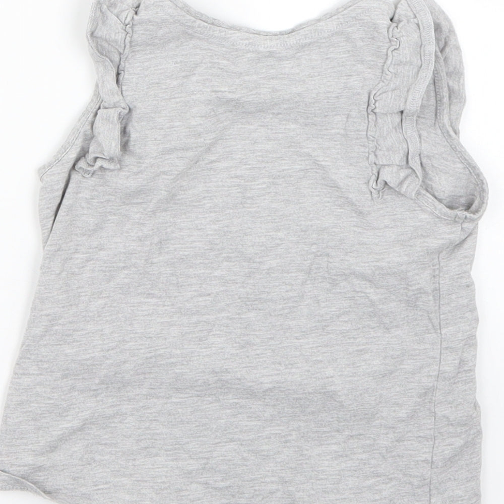 Brand and care label for Marks & Spencer girls’ grey basic tank, size 3-4, years - love