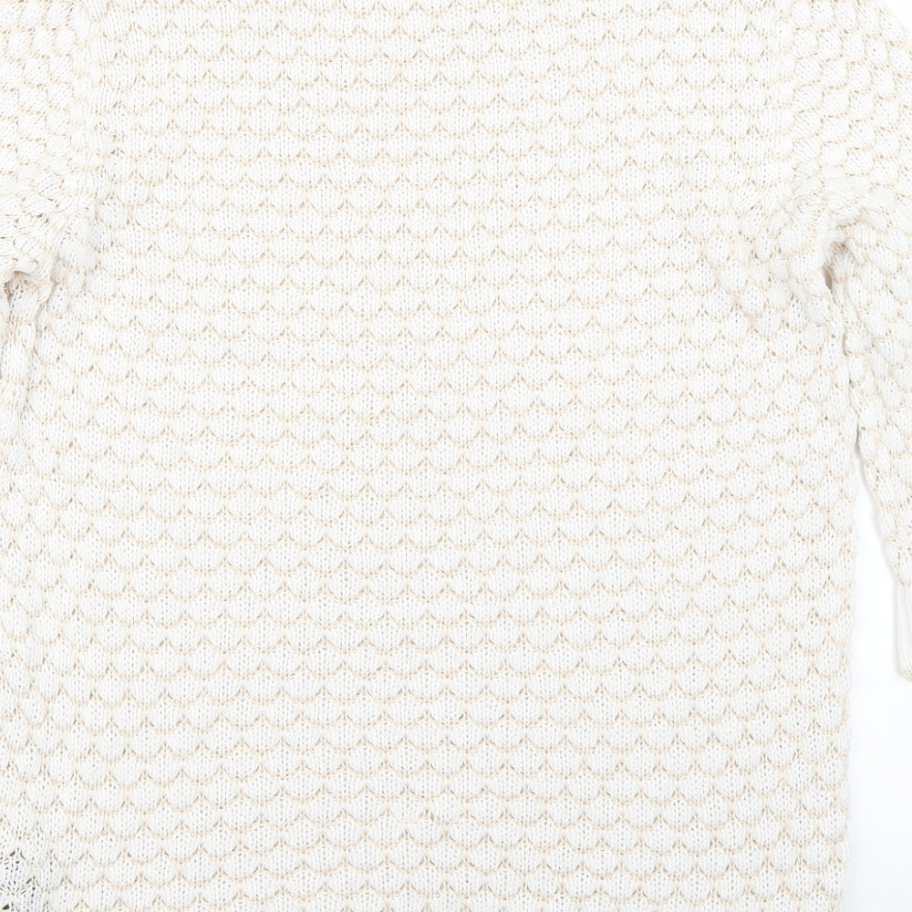Limited Collection Womens White Argyle/Diamond Knit Pullover Jumper Size 12