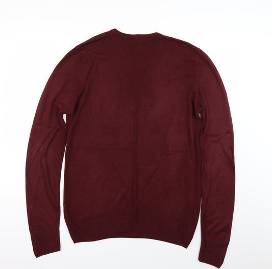 F&F Mens Red Henley Jumper Size M