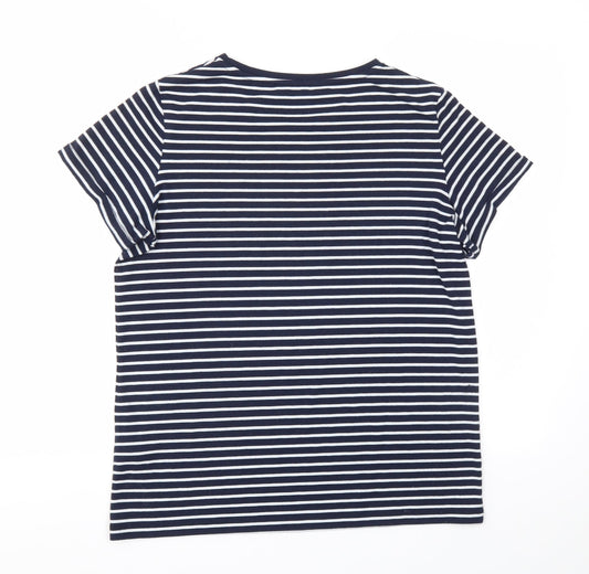 Dorothy Perkins Womens Blue Striped Basic T-Shirt Size 12