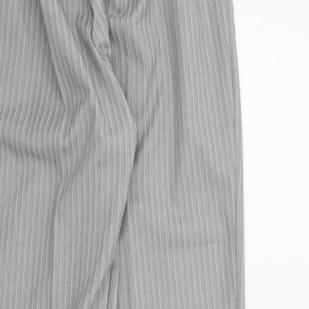 BM Womens Grey Striped Trousers Size 12 L25 in
