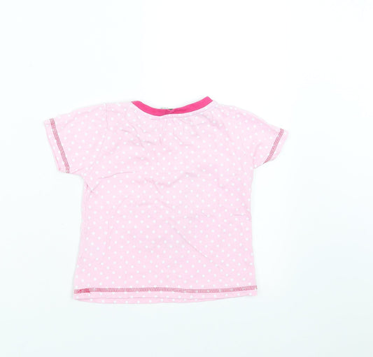 Animal Crazy Girls Pink Polka Dot Basic T-Shirt Size 2-3 Years - Elephant