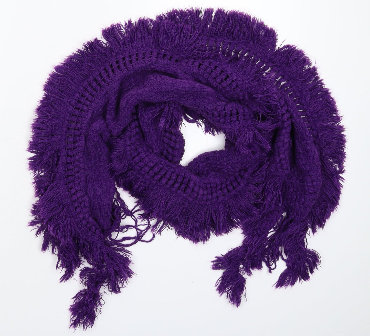 Preworn Womens Purple Knit Scarf