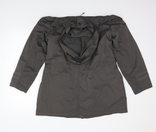 BM Womens Grey Houndstooth Jacket Coat Size 14