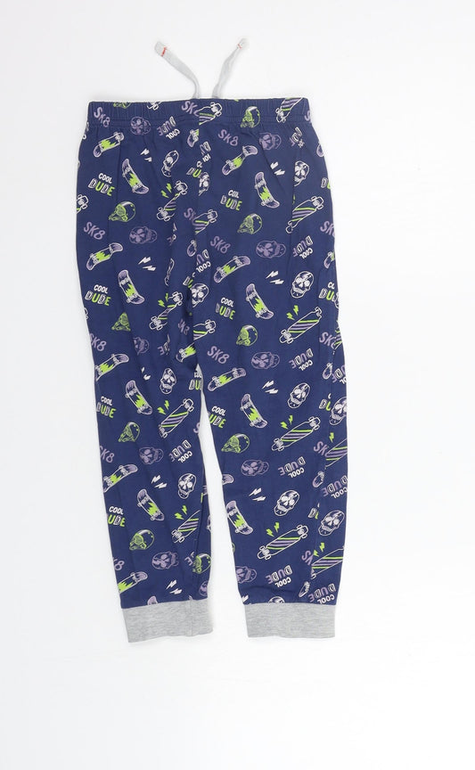 Matalan Girls Blue Geometric Top Pyjama Pants Size 5 Years