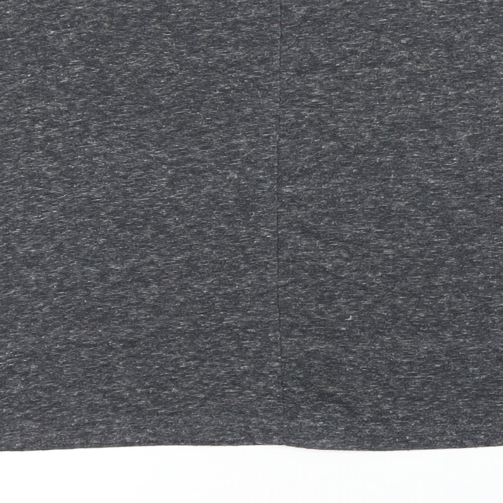 Brand and care label for ASOS women’s grey basic blouse, size UK 12