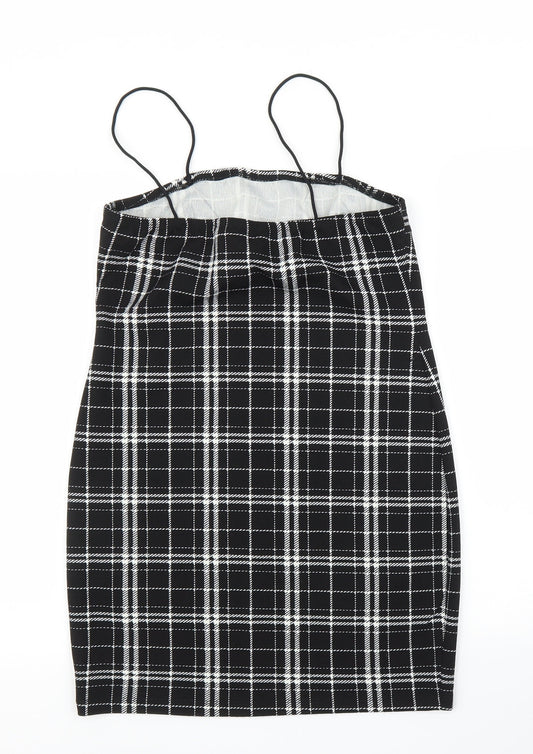 SheIn Womens Black Check Bodycon Size L