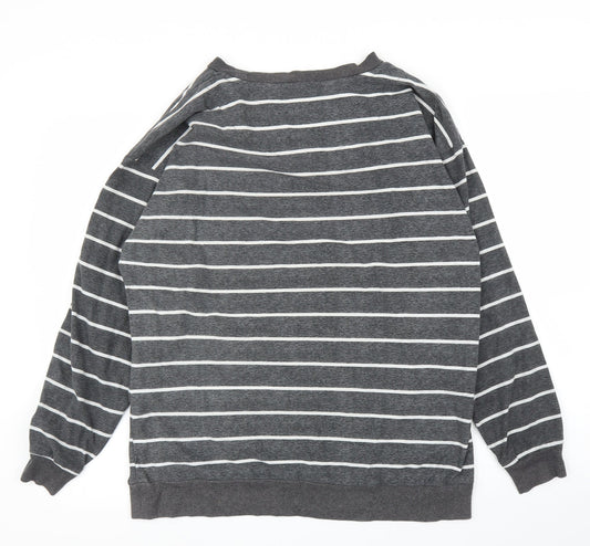 NEXT Womens Grey Striped Top Pyjama Top Size 10