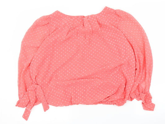 Select Womens Pink Basic Blouse Size 12