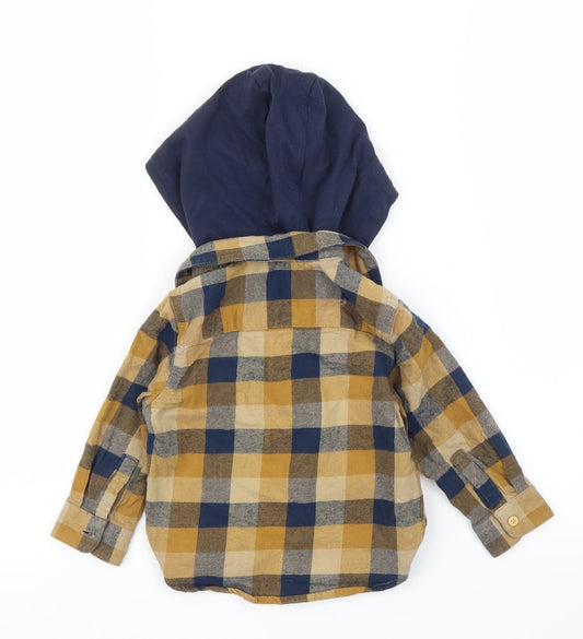 Matalan Boys Beige Check Basic Button-Up Size 2 Years