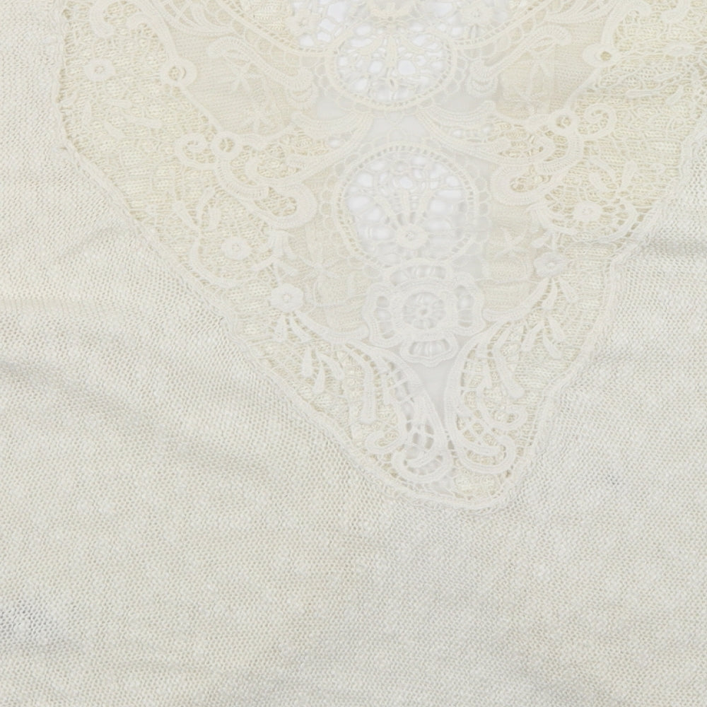 New Look Womens White Wrap Jumper Size S