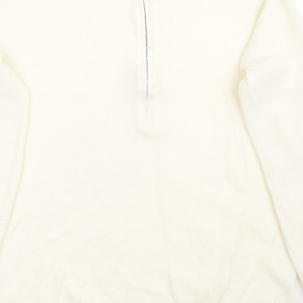 Peacocks Womens White Pullover Jumper Size M