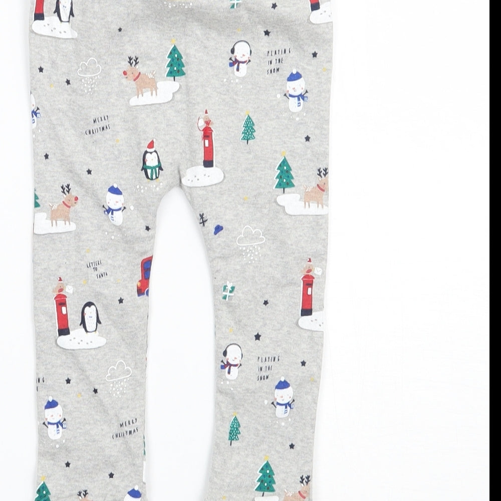 George Baby Grey Geometric Sweatpants Trousers Size 9 Months - Christmas