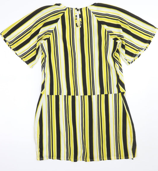 NEXT Womens Yellow Striped A-Line Size 10