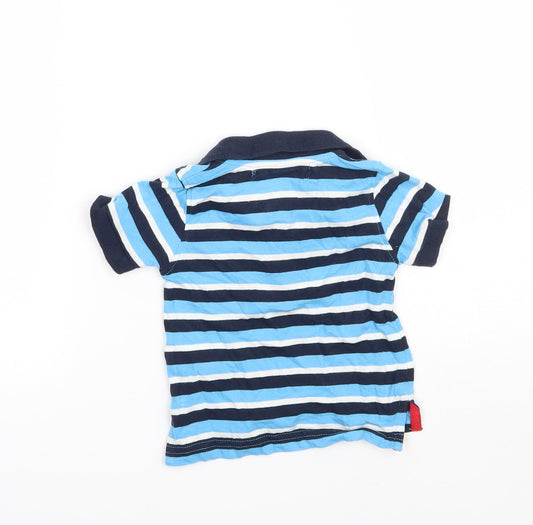 Minoti Boys Blue Striped Basic Polo Size 9-12 Months