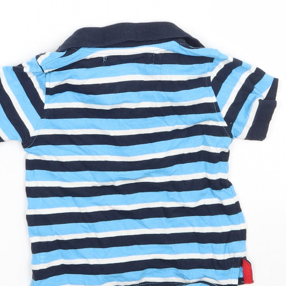 Minoti Boys Blue Striped Basic Polo Size 9-12 Months