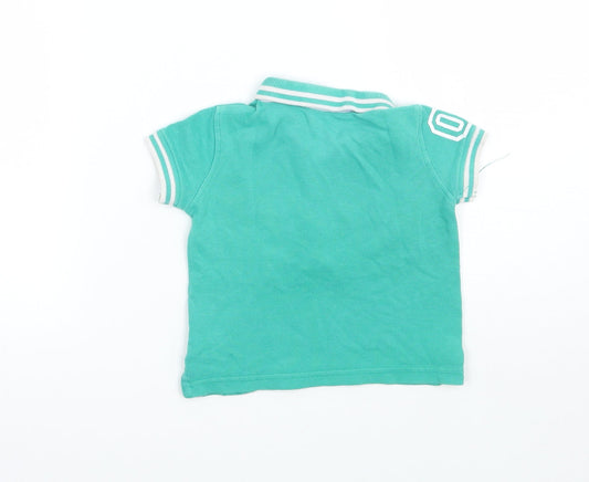 M&Co Boys Green Basic Polo Size 6-9 Months