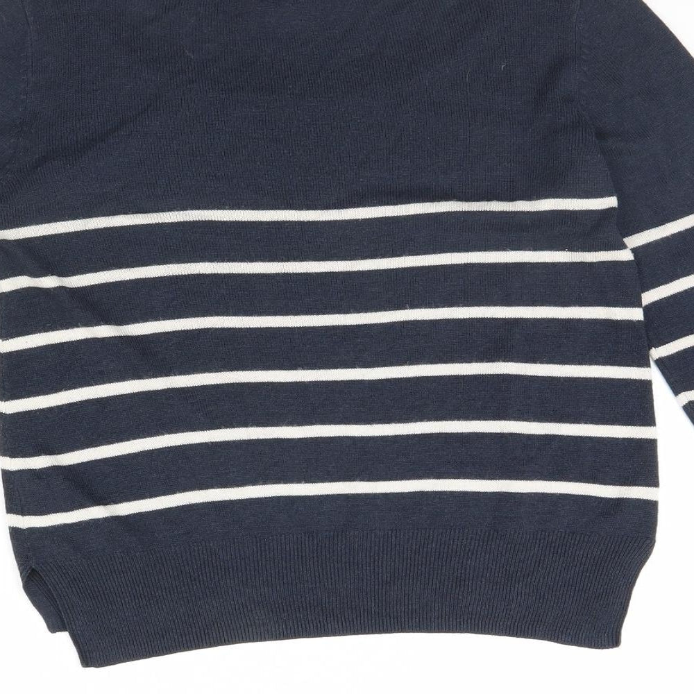 Preworn Womens Blue Striped Pullover Jumper Size XS