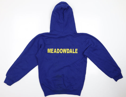 Blue Max Mens Blue Pullover Hoodie Size S - Meadowvale Logo Hoody