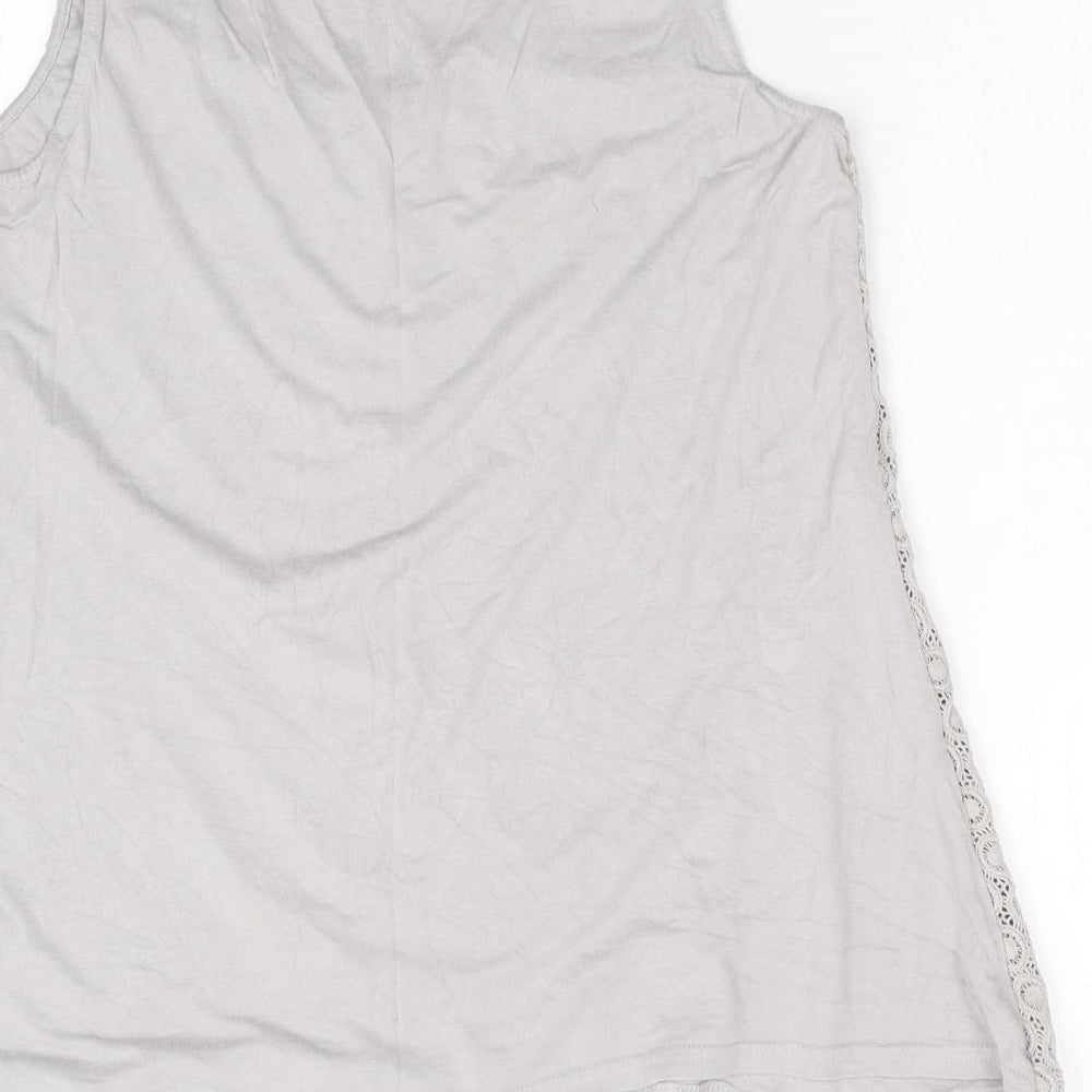 Brand and care label for mamas & papas women’s grey basic tank, size UK 10