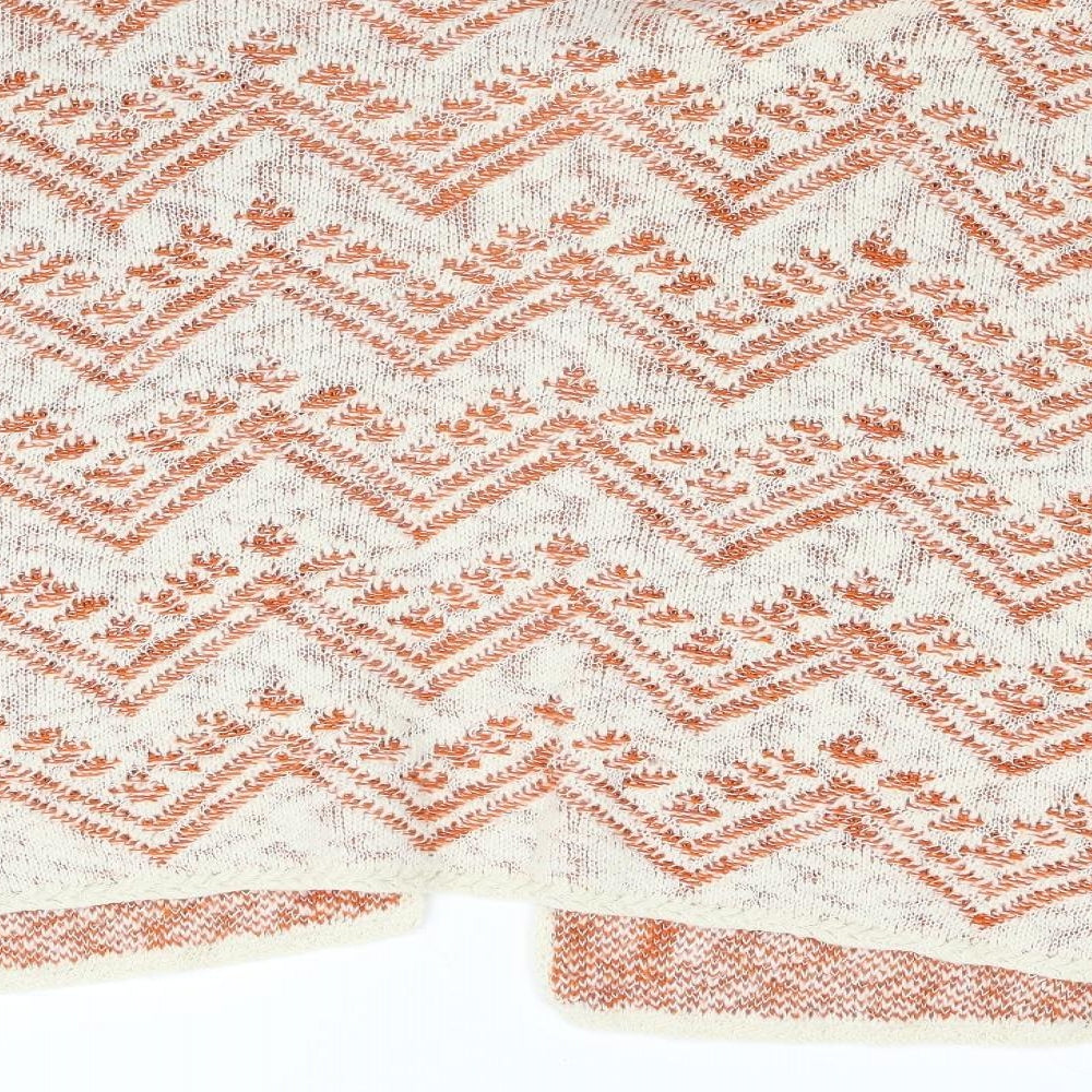 NEXT Womens Orange Geometric Knit Cape Jumper Size M