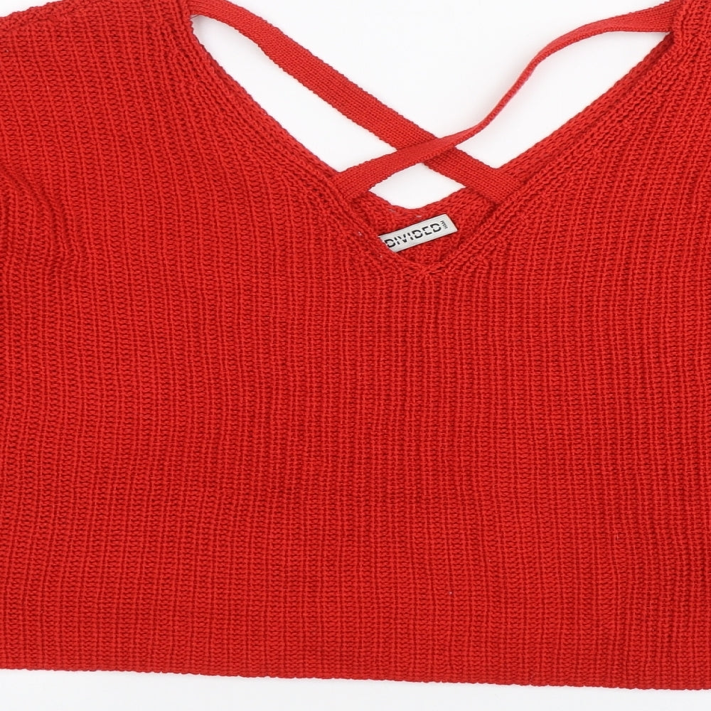 Divided Womens Red Pullover Jumper Size XS