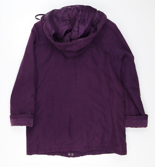 BM Collection Womens Purple Overcoat Coat Size S