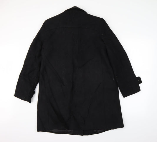 MNG Womens Black Overcoat Coat Size M