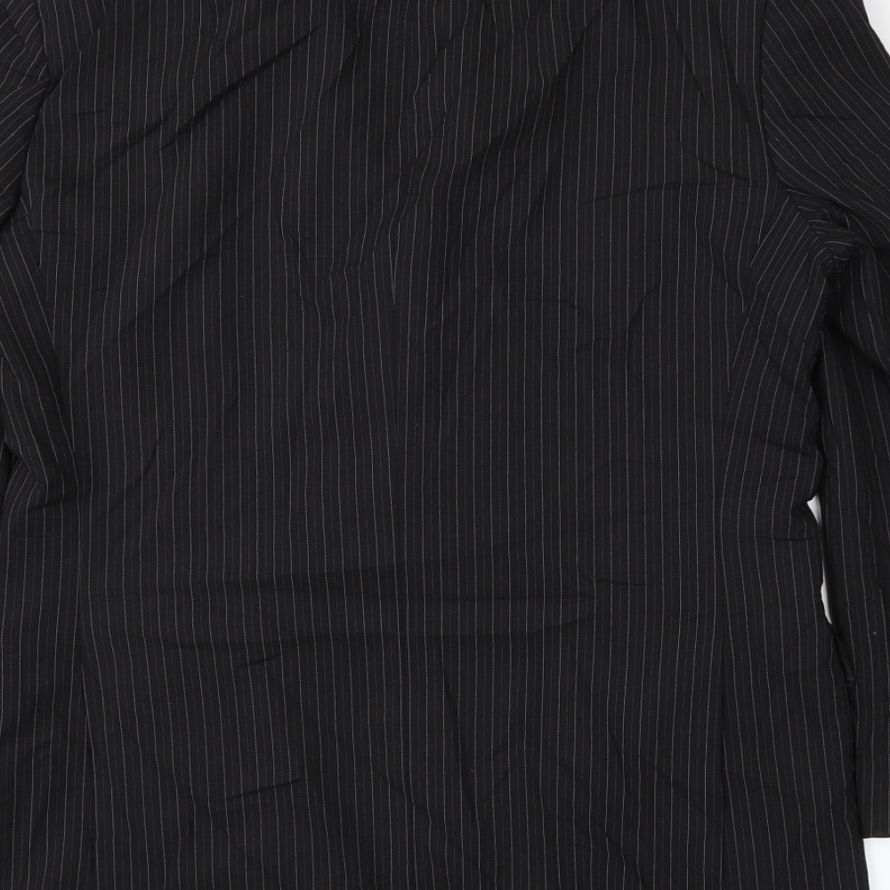 M&S Mens Black Striped Jacket Suit Jacket