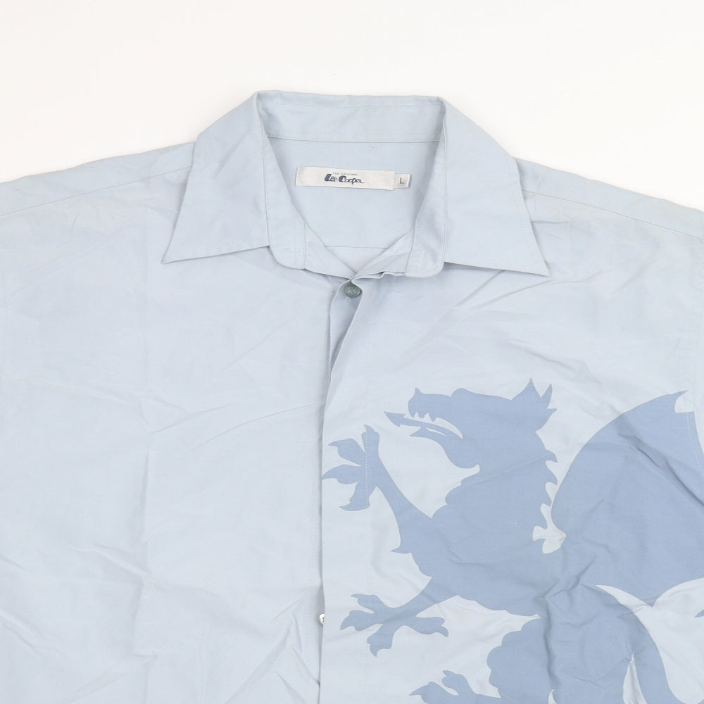 Lee Cooper Mens Blue Dress Shirt Size L