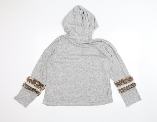 River Island Womens Grey Pullover Hoodie Size S