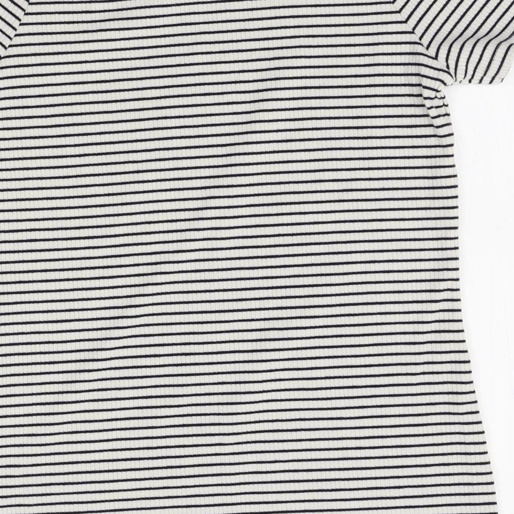 RR Womens White Striped Pullover Jumper Size M