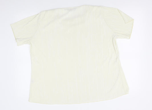 Forever Womens Ivory Basic Blouse Size 2XL
