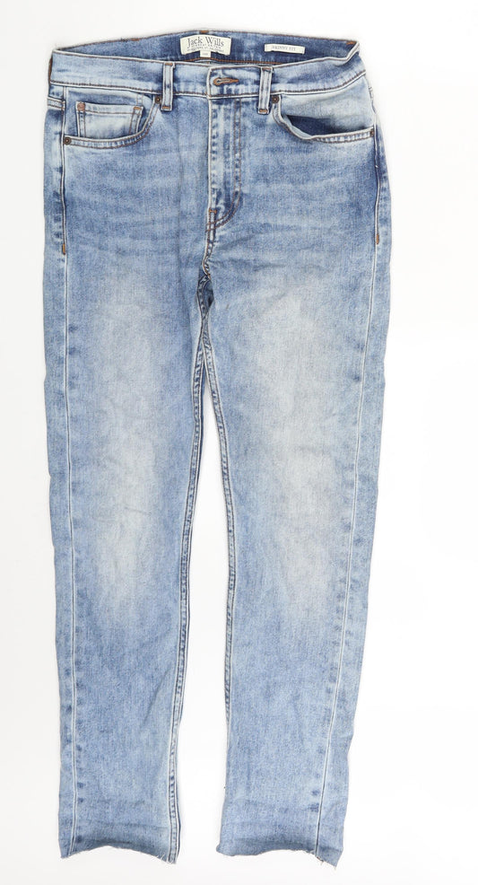 Jack Wills Mens Blue  Denim Skinny Jeans Size 28 in L27 in - Croppped