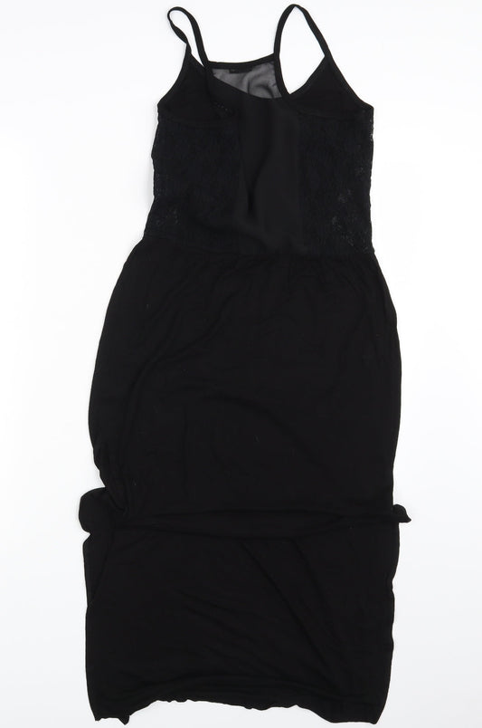 Miss Selfridge Womens Black T-Shirt Dress Size 10