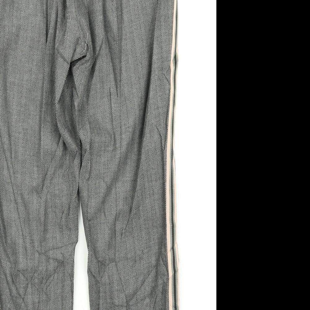 M&S Collection Womens Black Houndstooth Dress Pants Trousers Size 12 L22 in