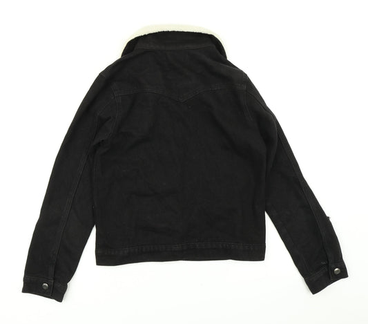 Boohoo Womens Black Denim Jacket Size 8