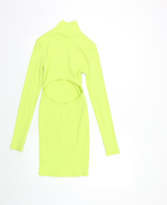COLLUSION Womens Yellow Bodycon Size 8 - Open Back