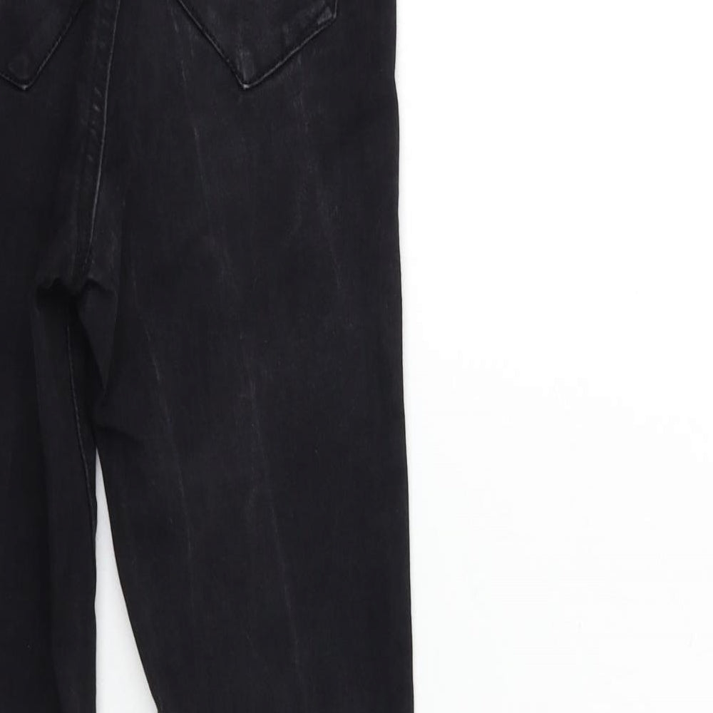 Brand and care label for Denim & Co. women’s black denim skinny jeans, size UK 6, 26-inch leg