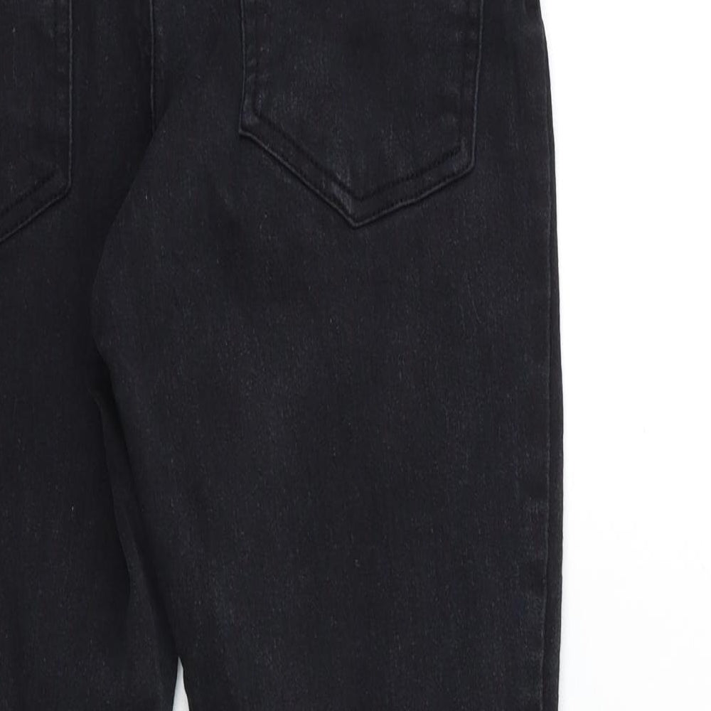 Brand and care label for Denim & Co. women’s black denim skinny jeans, size UK 14, 25-inch leg