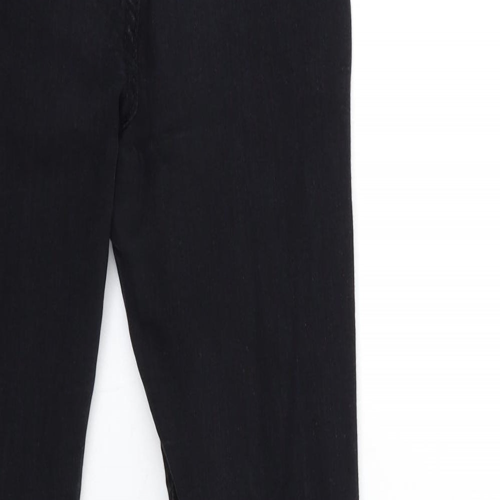 Brand and care label for Denim & Co. women’s black denim skinny jeans, size UK 10, 29-inch leg