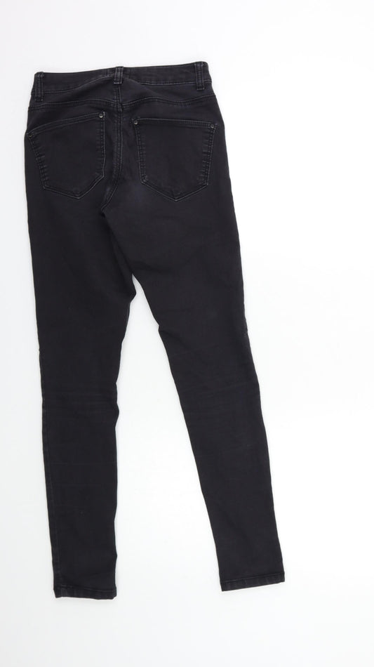 Miss Selfridge Womens Black Denim Skinny Jeans Size 6 L28 in