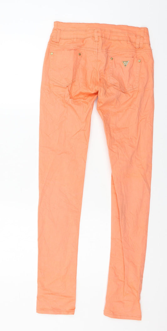 Reals Jeans Womens Orange Denim Skinny Jeans Size 8 L31 in