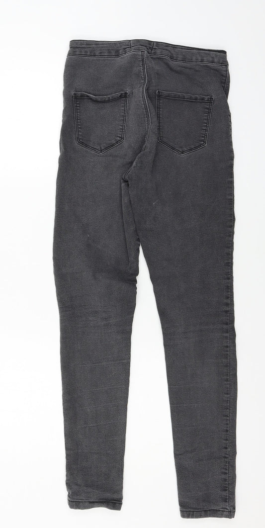 Miss Selfridge Womens Grey Denim Skinny Jeans Size 12 L29 in