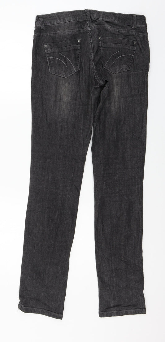 Camaieu Womens Grey Denim Straight Jeans Size 32 in L32 in