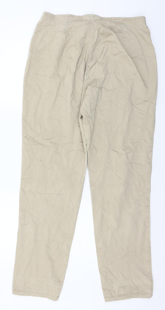 FDJ Womens Beige Trousers Size 16 L31 in