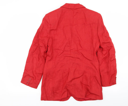 Vittoria Verani Womens Red Jacket Blazer Size 10