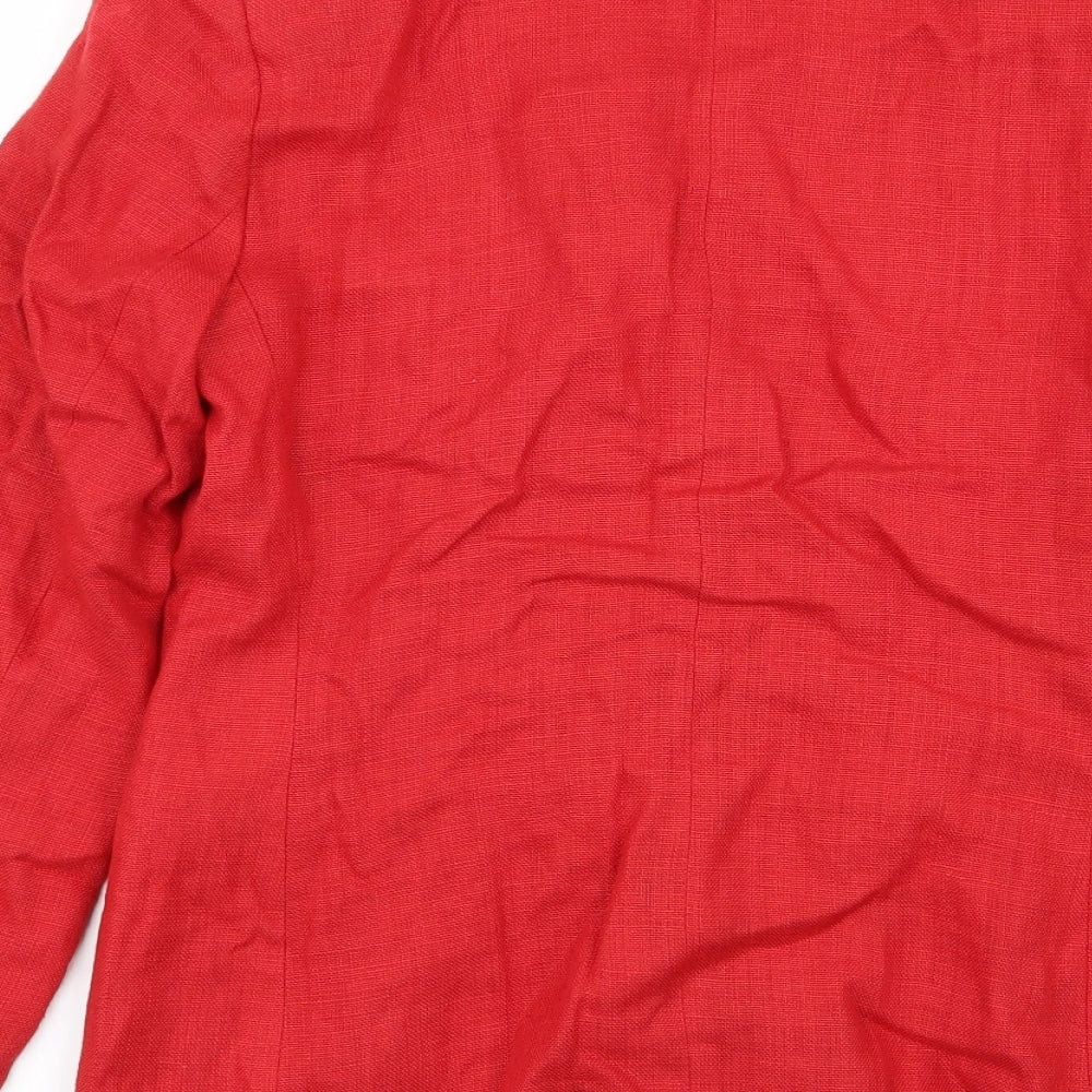 Vittoria Verani Womens Red Jacket Blazer Size 10
